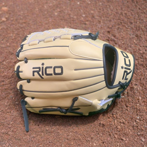 12 inch Flash Glove, right hand thrower, cream, black laces, with closed A web.