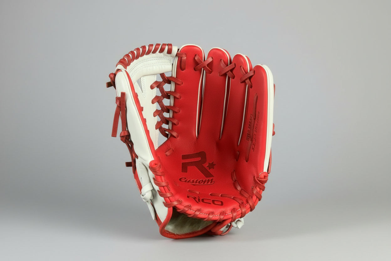 12.25 inch Star Series, Right Hand Thrower, red laces, red and white glove color, Yweb.
