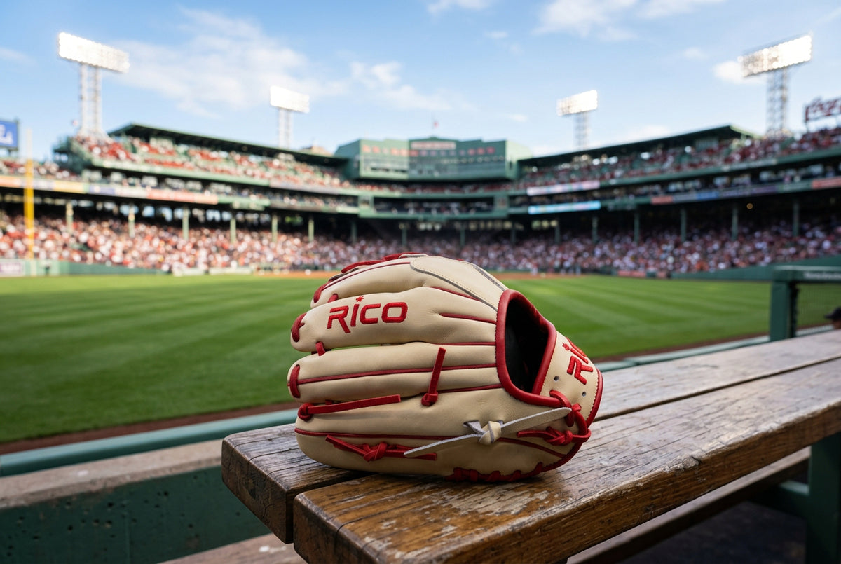 11.25 inch Ultra Series, right hand thrower, i web, cream shell, red laces, welting, and binding.