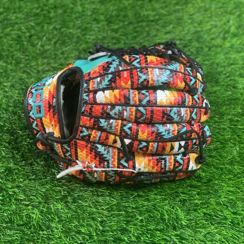 12 inch Limited Edition, left hand thrower, southwest pattern with mint palm, k web, kip leather.