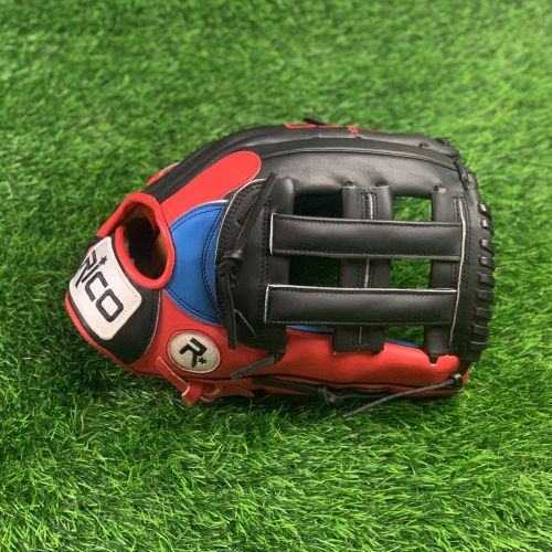 13 inch Flash Glove, right hand thrower, red, royal, black, with H web.