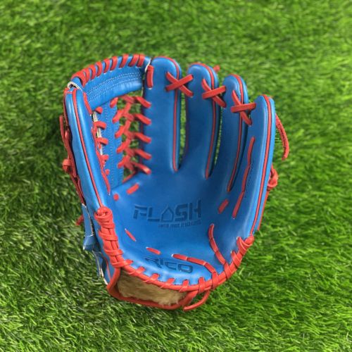 12 inch Flash glove, right hand thrower, royal, red laces, with K web.