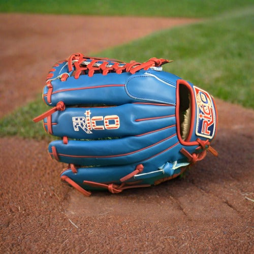 12 inch Flash glove, right hand thrower, royal, red laces, with K web.