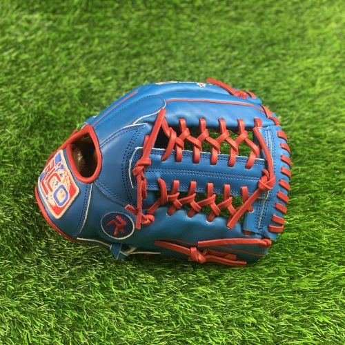 12 inch Flash glove, right hand thrower, royal, red laces, with K web.