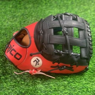 12.75 inch Flash Series 1st Base mitt, adult/teen hand opening, red, black, and royal colors.