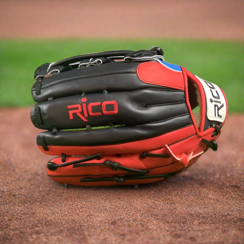 13 inch Flash Glove, right hand thrower, red, royal, black, with H web.