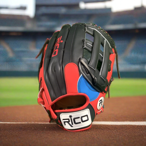 13 inch Flash Glove, right hand thrower, red, royal, black, with H web.