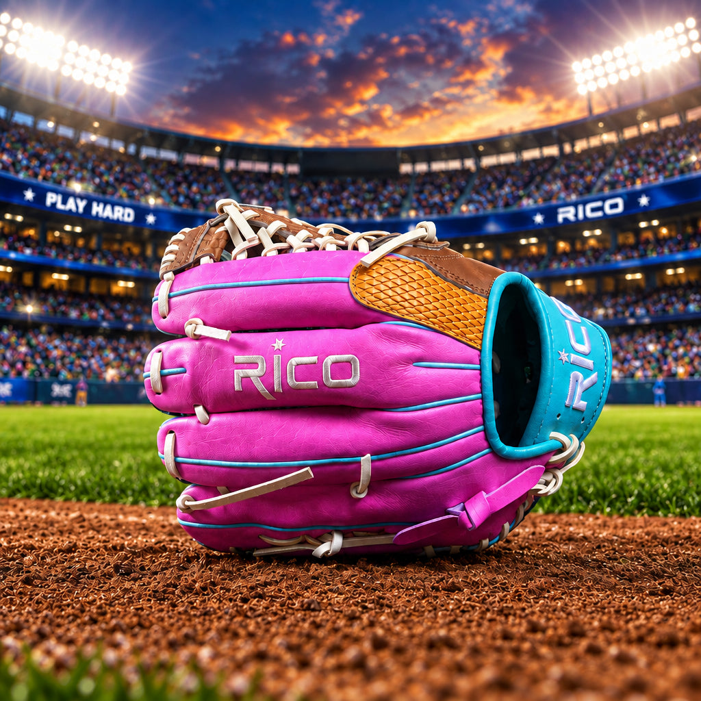 12 inch Ultra Series with name, right hand thrower, K mod trap web, mint thumb and wrist, pink backside, python web.