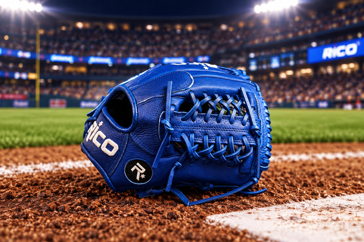 11.50 inch Prime Series Youth (9-11 years old), right hand thrower, royal blue shell and laces, Rico logo direct stitch in white.