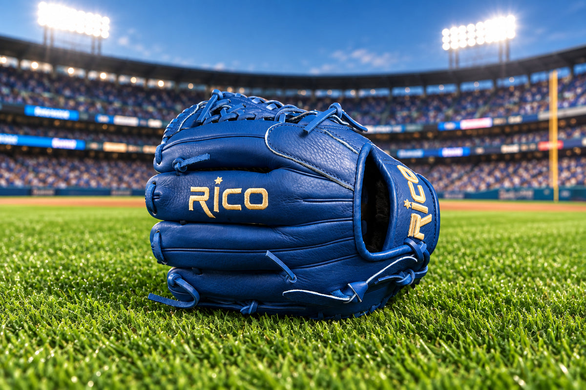 11.50 inch Prime Series Youth (9-11 years old), right hand thrower, royal blue shell and laces, Rico logo direct stitch in white.