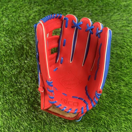 12.5 inch Limited Edition red and royal blue with H web, right hand thrower, home of the brave edition