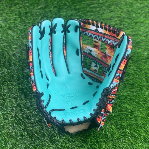 12.75 inch Limited Edition, left hand thrower, southwest pattern with mint palm,  kip leather.