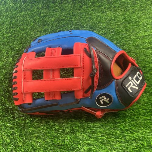 13 inch Flash Glove, lefty thrower, red, royal, black, with H web.