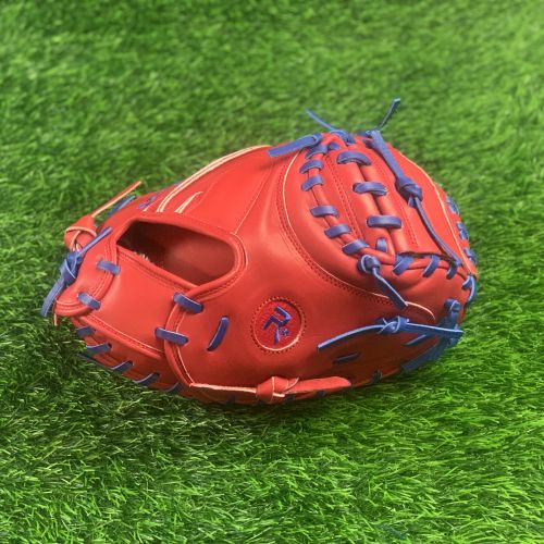 32.5 inch Flash glove catchers mitt, right hand thrower,  red, with royal blue laces.