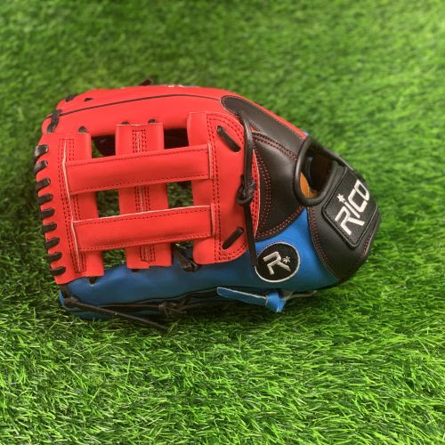 12.5 inch Flash glove, left hand thrower, royal, red, black, with red H web.